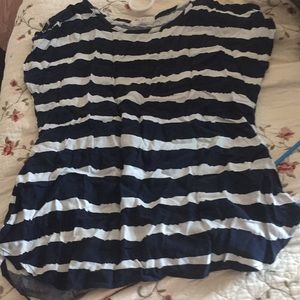 Dark blue and white blouse